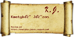 Kmetykó Jázon névjegykártya